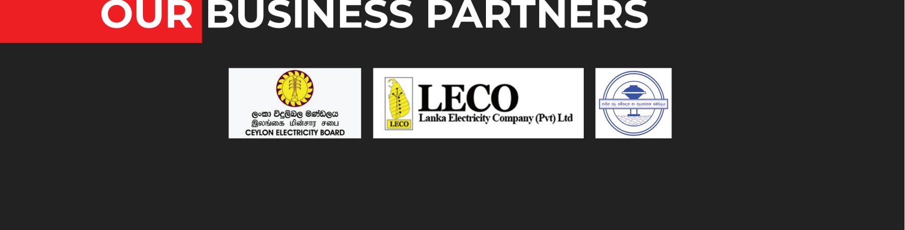 Our business partners: Ceylon Electricity Board, LECO, and others